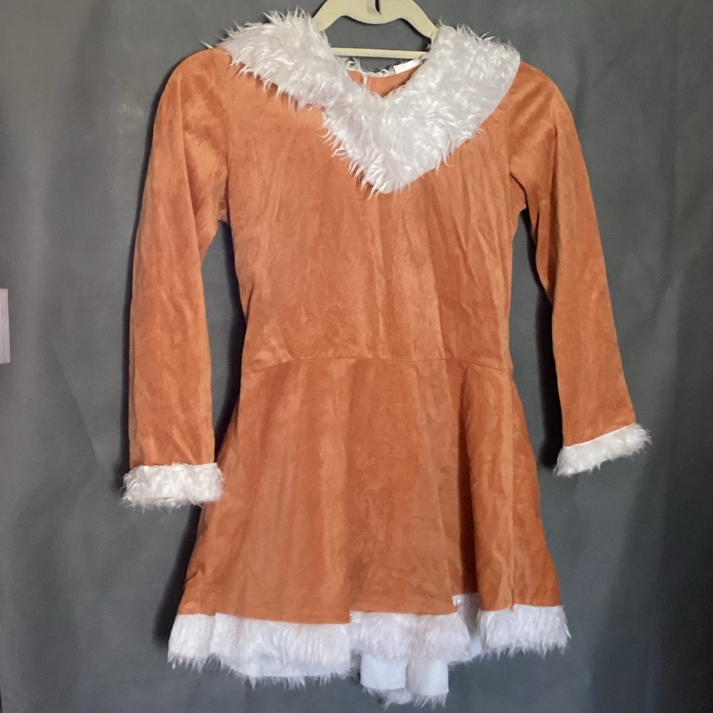 Dress Up Or Halloween Girls Sweet Fox Costume Dress W/tail Kids S 5-7